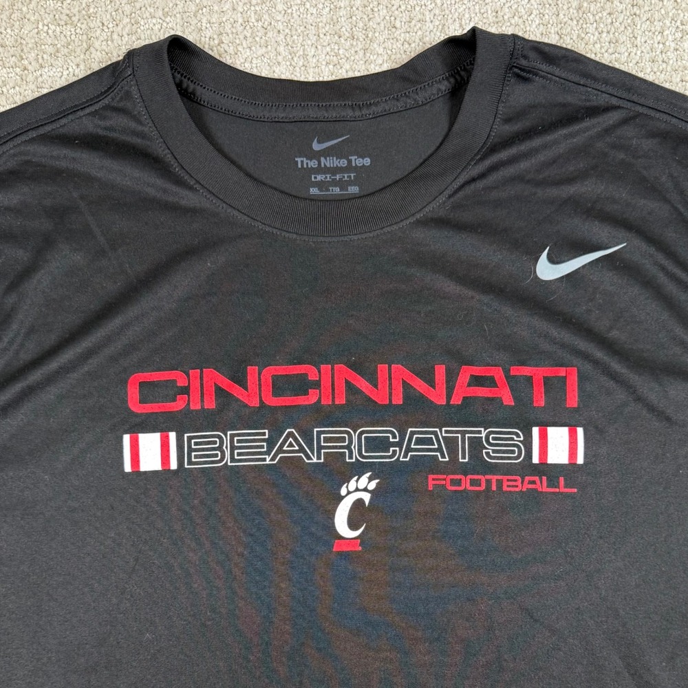 Nike Dri-Fit Mens 2XL Cincinnati Bearcats Football Black Short Sleeve Shirt